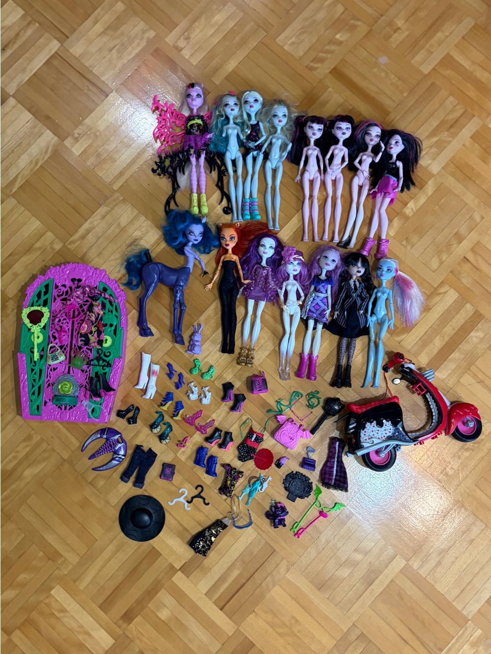 monster high dolls lot accessories and dolls (available separately)